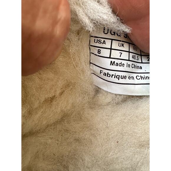 Ugg black slippers ASCOT suede leather sz 8 us men shoes moccasins shearling fur - Picture 12 of 13